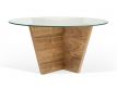 Side table glass top+walnut base Avilo