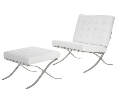  Armchair and Ottoman BARCELONA INOX