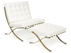  Armchair and Ottoman BARCELONA GOLD