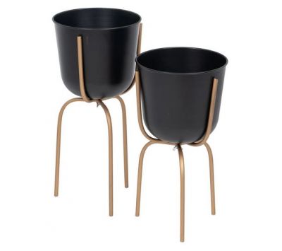 SET OF 2 METAL VASES ENSE