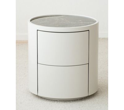 MESA DE APOIO REDONDA GRIS IV