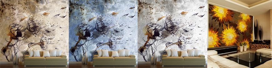 Wall Murals of Sunflowers